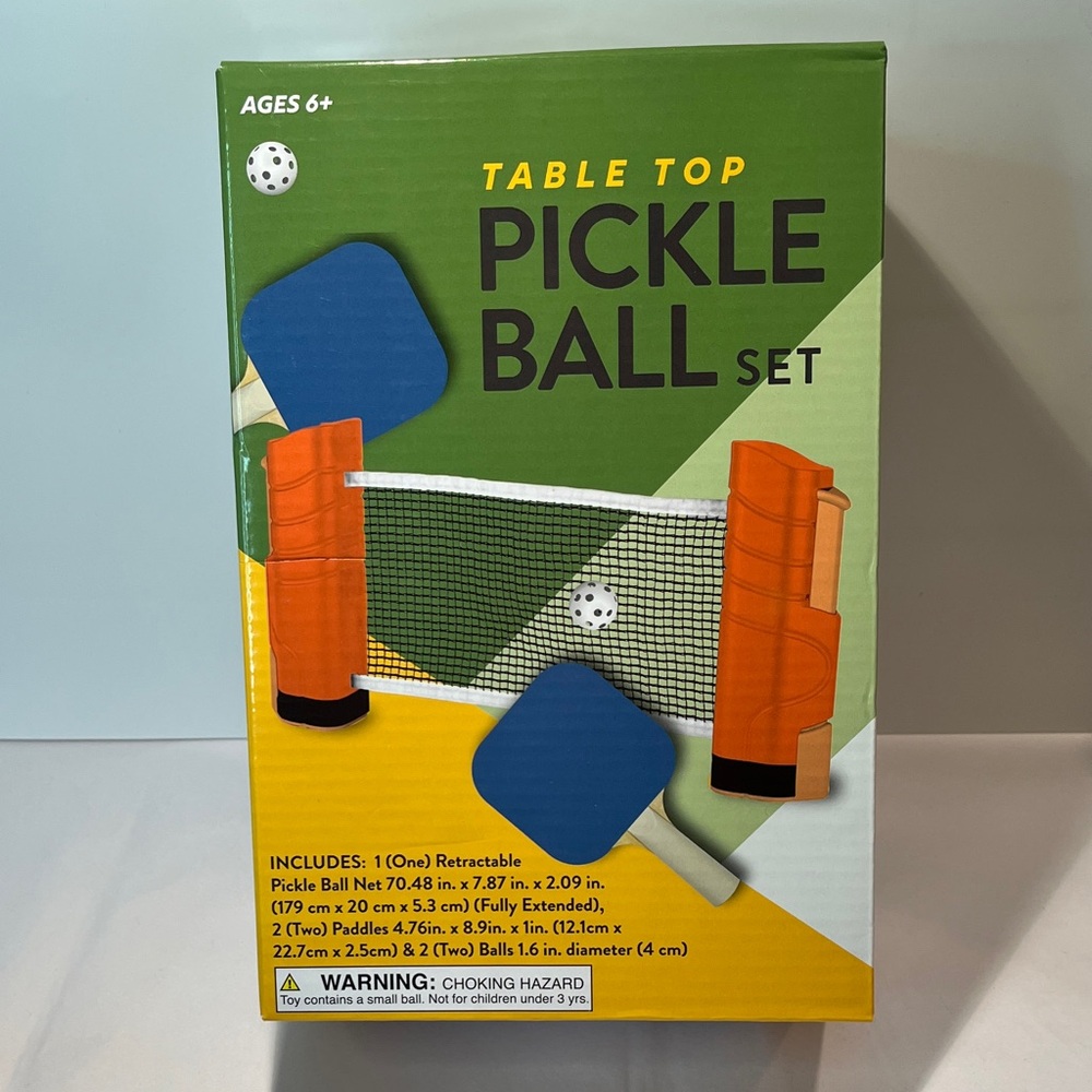 Family Fun Tabletop Pickleball Set - Blue & Orange